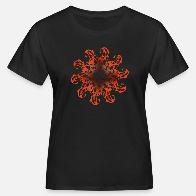 Random patterns rotated and dotted - Women's Organic T-Shirt - black