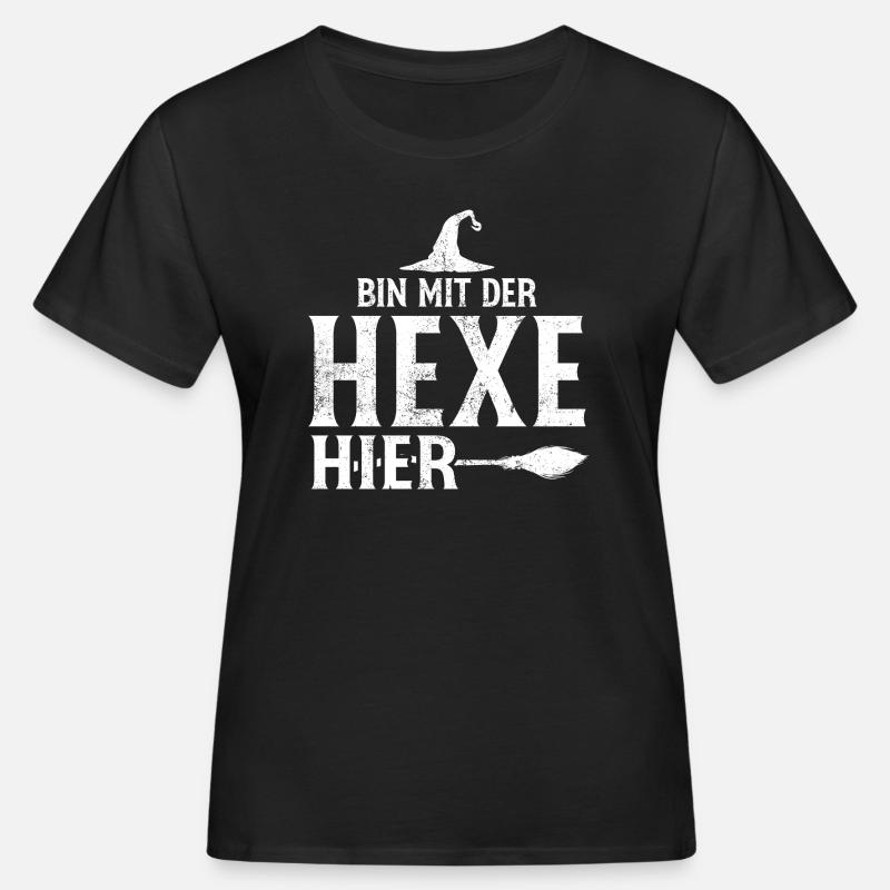 Hexenfreundin Tee mit Hexenhut - Frauen Bio-T-Shirt - Schwarz