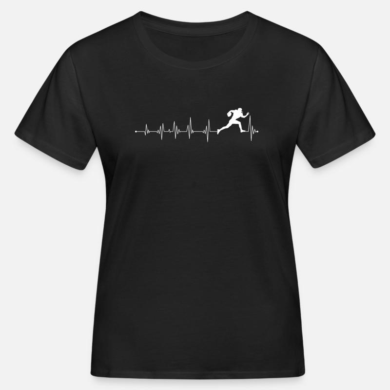 Conception de silhouette de course à pied de cœur - T-shirt bio Femme - noir