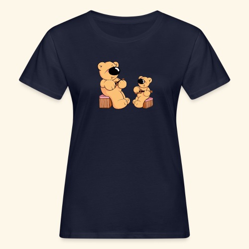 Zwei Bären spielen Ukulele - Frauen Bio-T-Shirt
