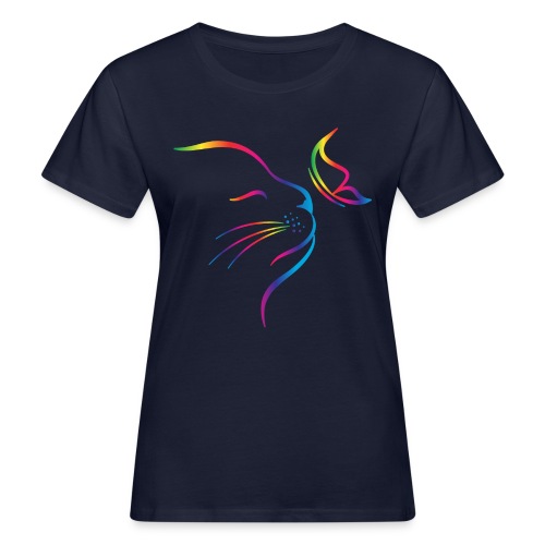 Vorschau: rainbow butterfly cat - Frauen Bio-T-Shirt