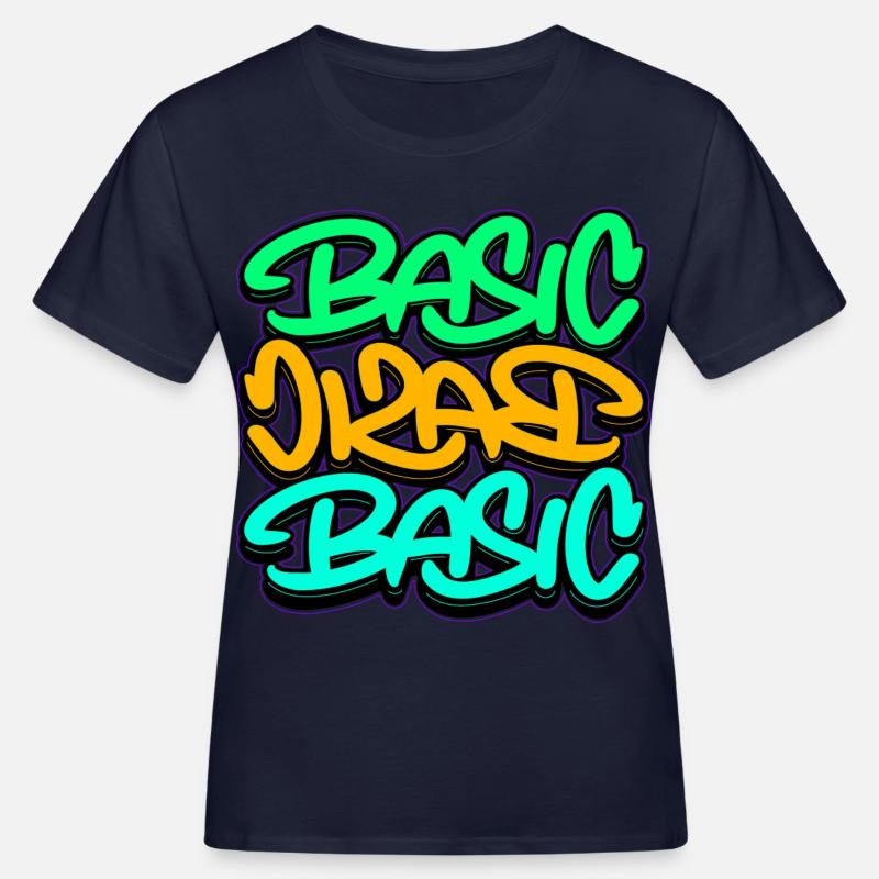 Urban Graffiti Basic Triple Font - Women's Organic T-Shirt - navy