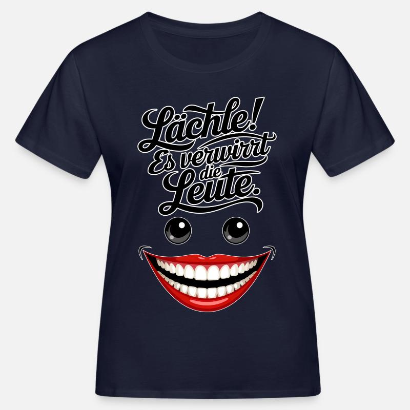Always smiling - Women's Organic T-Shirt - navy