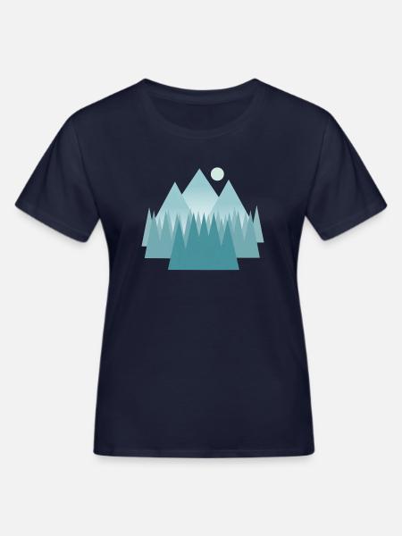 Paysage de montagne astral dans les tons bleus - T-shirt bio Femme - marine