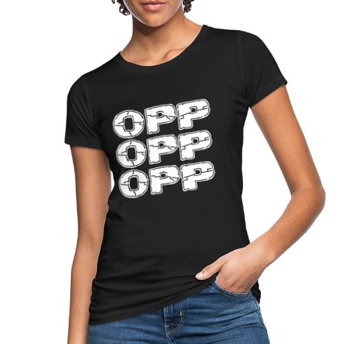 OPP Logo White - Naisten luonnonmukainen t-paita