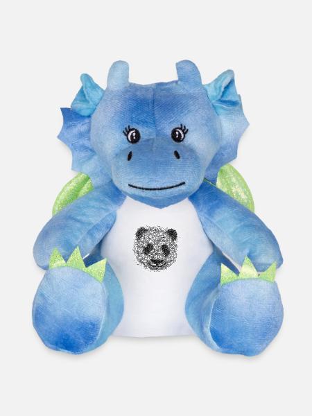Panda poster - Plush Toy Dragon 22 cm - white/blue
