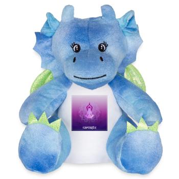 affiche de yoga mandala - Peluche dragon 22 cm - blanc/bleu - Devant