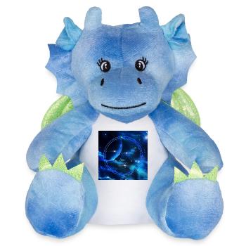 Constellation du zodiaque Balance - Peluche dragon 22 cm - blanc/bleu - Devant