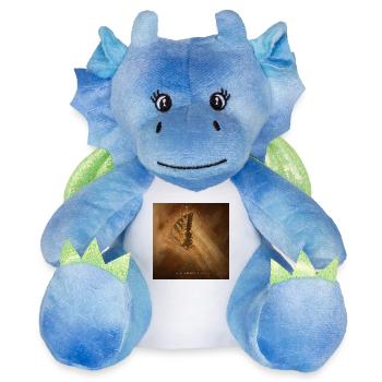 Effet papillon 2 - Peluche dragon 22 cm - blanc/bleu - Devant