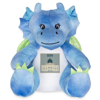 Bern - Peluche dragon 22 cm - blanc/bleu - Devant