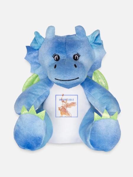 Invincible Angle with Lion - Plush Toy Dragon 22 cm - white/blue