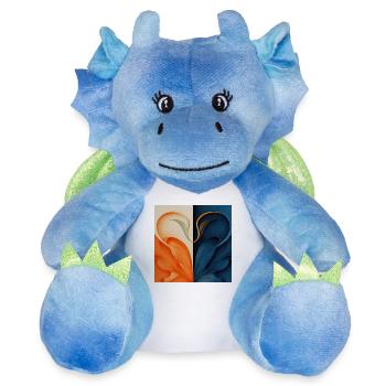 Chers cygnes - Peluche dragon 22 cm - blanc/bleu - Devant