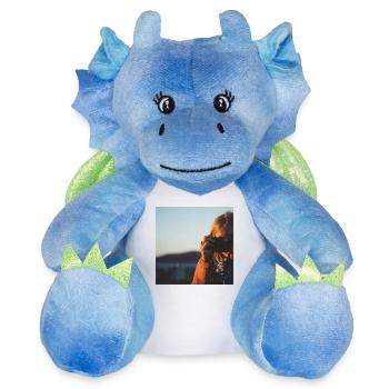 Le photographe - Peluche dragon 22 cm - blanc/bleu - Devant
