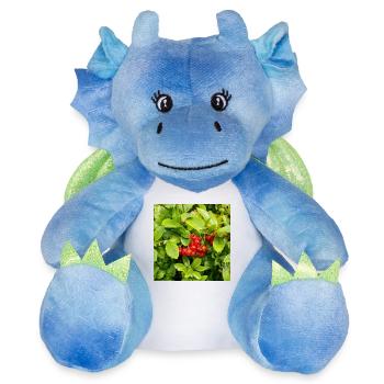 Épine de feu méditerranéenne / Pyracantha coccinea - Peluche dragon 22 cm - blanc/bleu - Devant
