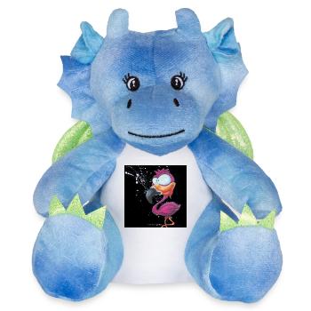 Flymingo (Mouche-mouche) - Peluche dragon 22 cm - blanc/bleu - Devant