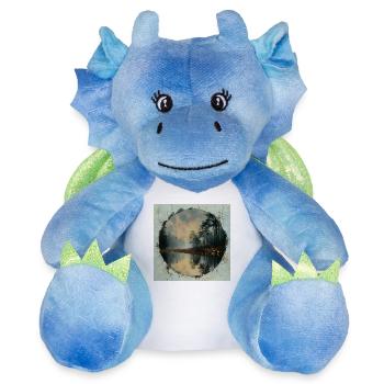 Envie de nature - Peluche dragon 22 cm - blanc/bleu - Devant