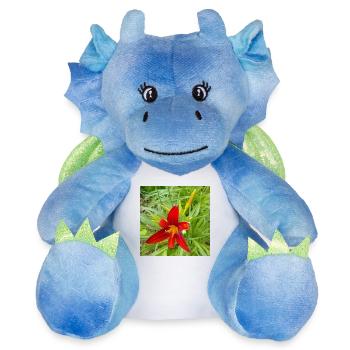 LYS DE FEU - Peluche dragon 22 cm - blanc/bleu - Devant