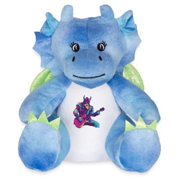 Heavy Viking - Peluche dragon 22 cm - blanc/bleu - Devant