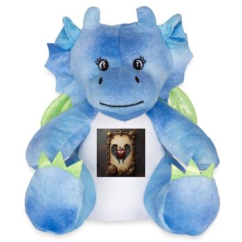 Le cœur battant de la mécanique, - Peluche dragon 22 cm - blanc/bleu - Devant