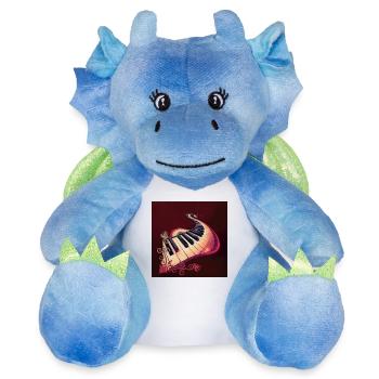 L’élégance en mouvement : le piano incurvé. - Peluche dragon 22 cm - blanc/bleu - Devant