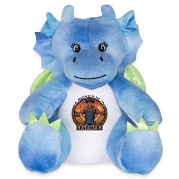 Cœur de la Terre : Le Fermier Fier Fermier - Peluche dragon 22 cm - blanc/bleu - Devant