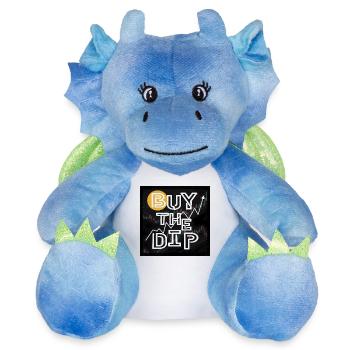 Achetez le dip ! - Peluche dragon 22 cm - blanc/bleu - Devant