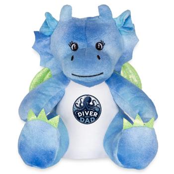 DAD - Peluche dragon 22 cm - blanc/bleu - Devant