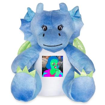 Dame à la Sucette - Peluche dragon 22 cm - blanc/bleu - Devant