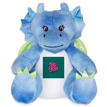 Sois toi-même ! Aimez-vous et restez vous-même ! - Peluche dragon 22 cm - blanc/bleu - Devant
