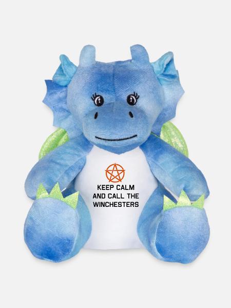 Stay calm and call the Winchesters - Plush Toy Dragon 22 cm - white/blue
