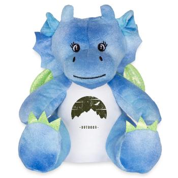 Sortez et explorez en plein air - Peluche dragon 22 cm - blanc/bleu - Devant