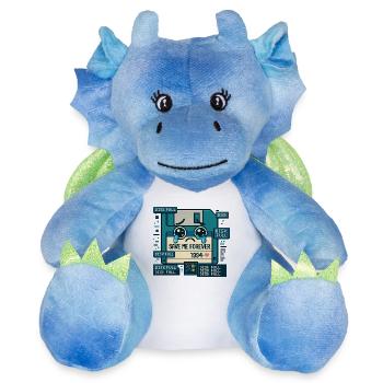 Floppy Cry 1994 Sauve-moi pour toujours - Peluche dragon 22 cm - blanc/bleu - Devant