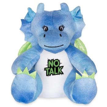 No Talk Grunge Lettrage - Peluche dragon 22 cm - blanc/bleu - Devant