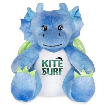KITESURF 2021 vert - Peluche dragon 22 cm - blanc/bleu - Devant