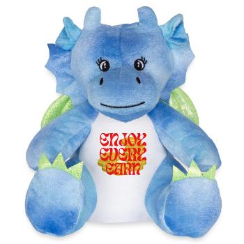 Earn and prosperity - Peluche dragon 22 cm - blanc/bleu - Devant
