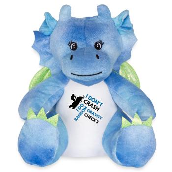 Motoneige Je ne me crashe pas drôle de motoneige - Peluche dragon 22 cm - blanc/bleu - Devant