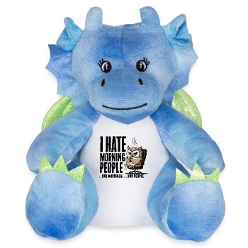 Hibou dans le siège exécutif Café - Peluche dragon 22 cm - blanc/bleu - Devant