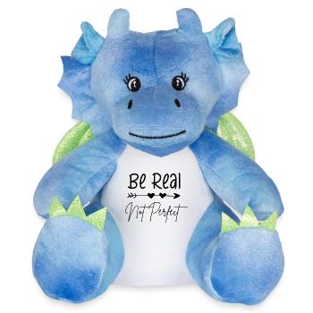 Soyez réel, pas parfait - Peluche dragon 22 cm - blanc/bleu - Devant