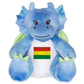 Drapeau de la Bolivie - Peluche dragon 22 cm - blanc/bleu - Devant