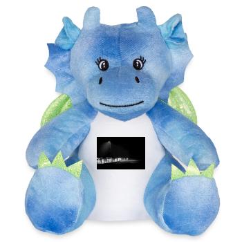 Digue sur la mer du Nord - Peluche dragon 22 cm - blanc/bleu - Devant