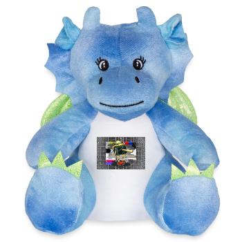 Poster Piglotzio2 - Peluche dragon 22 cm - blanc/bleu - Devant