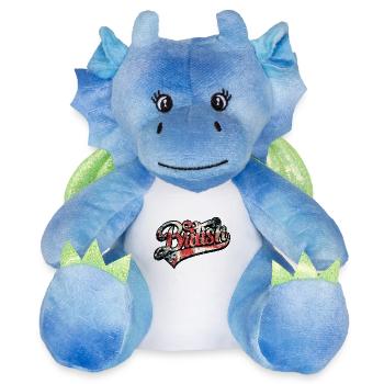 T-shirt de script dégradé de la fierté britannique - Peluche dragon 22 cm - blanc/bleu - Devant