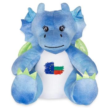 Flag Fusion EU Pinceau bulgare - Peluche dragon 22 cm - blanc/bleu - Devant