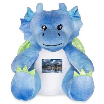 Berlin - Peluche dragon 22 cm - blanc/bleu - Devant
