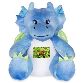 Épine de feu méditerranéenne / Pyracantha coccinea - Peluche dragon 22 cm - blanc/bleu - Devant