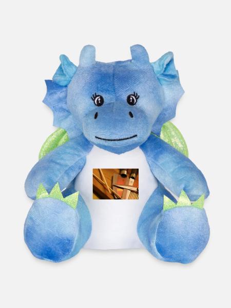 Calligraphie et art de la lame - Peluche dragon 22 cm - blanc/bleu