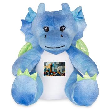 Phare du Temps - Peluche dragon 22 cm - blanc/bleu - Devant