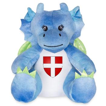 Savoie - Peluche dragon 22 cm - blanc/bleu - Devant
