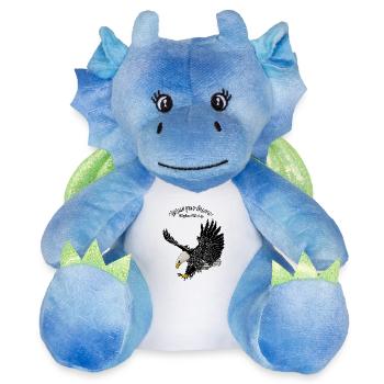 1208 Suivez vos rêves baldeagle juste noir - Peluche dragon 22 cm - blanc/bleu - Devant