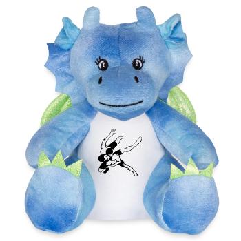 Lutteur - Peluche dragon 22 cm - blanc/bleu - Devant
